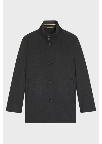 Yün ve Kaşmir Karışımlı Relaxed Fit Dik Yaka Kaban Erkek Kaban 50549193 030