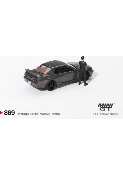 1:64 Nissan Skyline Gt-R R32 Gunmetal + Tsugio Matsuda Figür (869) Diecast Model Araba indirimleri