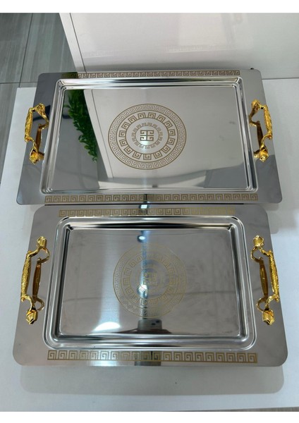 2 Li Paslanmaz Çelik Tepsi