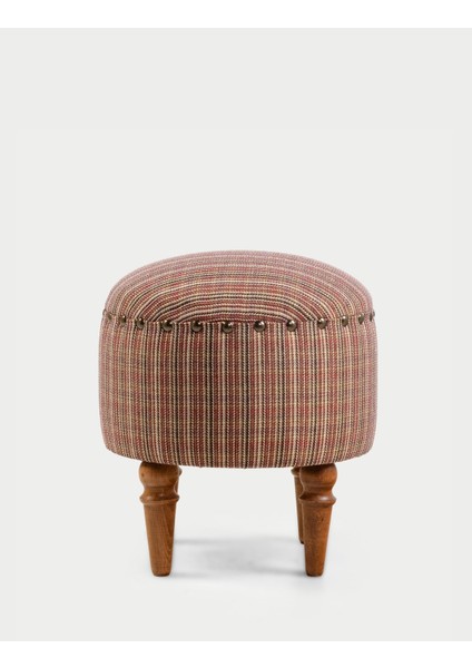 Saga Nostajik Ekose Ahşap Ayaklı Puf modelleri