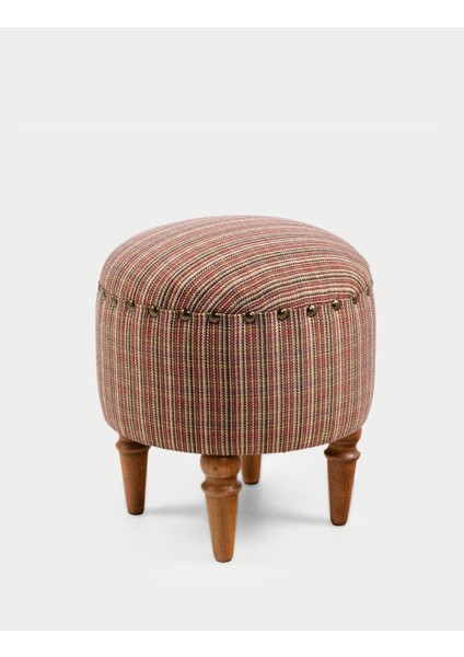 Saga Nostajik Ekose Ahşap Ayaklı Puf fiyatları