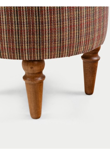 Saga Nostajik Ekose Ahşap Ayaklı Puf indirimleri