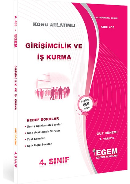 Aöf 4. Sınıf Girişimcilik ve Iş Kurma Güz Dönemi Konu Anlatımlı Soru Bankası