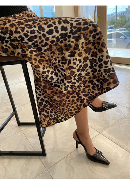 Leopar Desenli Saten Etek indirimleri