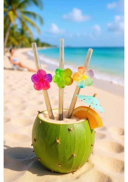 Cam Pipet Renkli Çiçek 1 Adet fiyatları