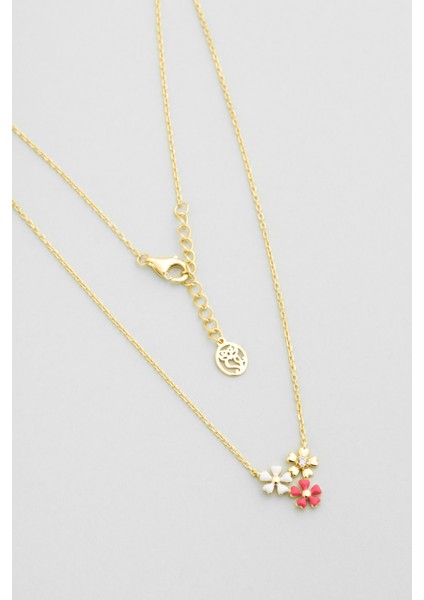 Sevilla Çiçeği 18 Ayar Sarı Altın Kaplama 45 cm Gümüş Kolye