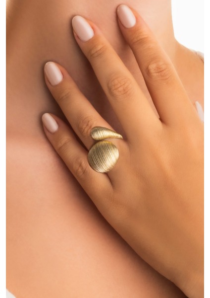 Mirena Damla 18 Ayar Sarı Altın Kaplama Gümüş Yüzük fiyatları