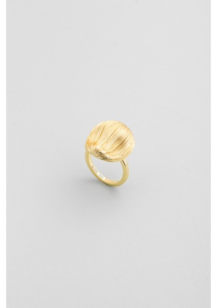 Liora Güneşi 18 Ayar Sarı Altın Kaplama Gümüş Yüzük