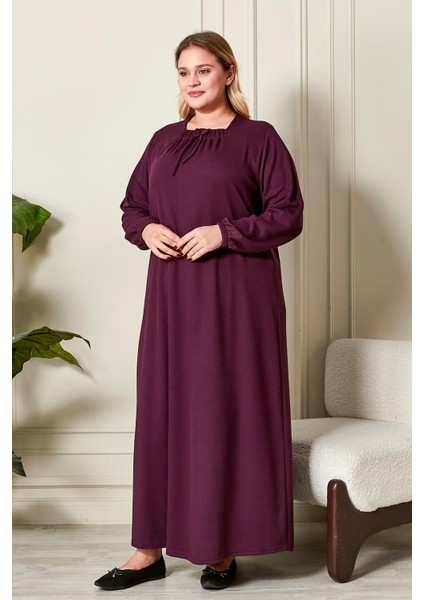 Kadın Büyük Beden Kare Yaka Elbise modelleri