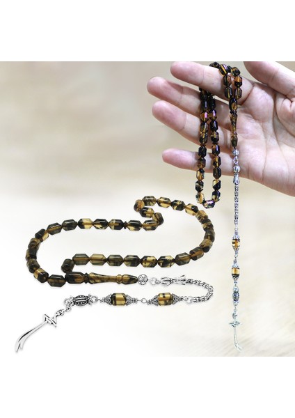 Kararmaz Metal Arnavut Püsküllü Uçlu Kapsül Kesim Siyah Beyaz Ateş Kehribar Tesbih fiyatları