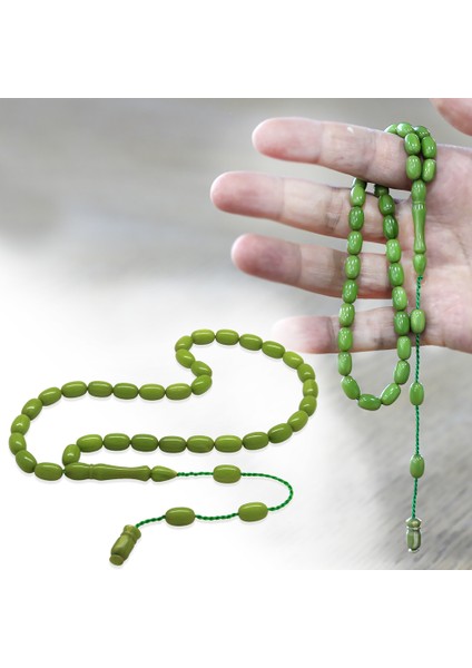 Sistemli Özel Kesim Orman Yeşili Sıkma Kehribar Tesbih fiyatları