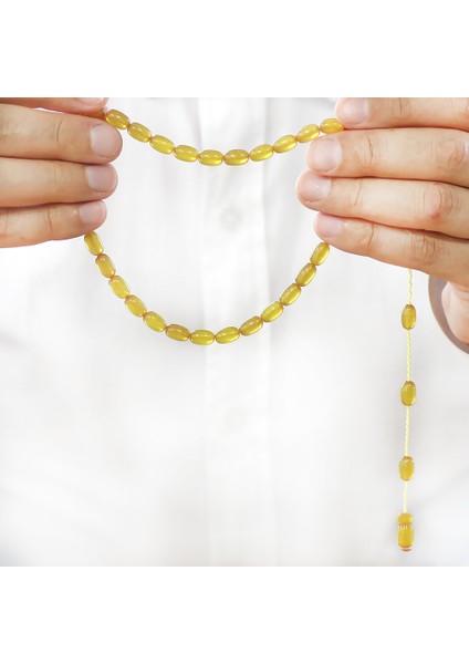 Sistemli Özel Kesim Sedefli Sarı Ateş Kehribar Tesbih fırsatları