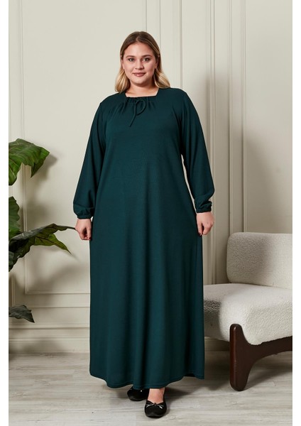 Kadın Büyük Beden Kare Yaka Elbise