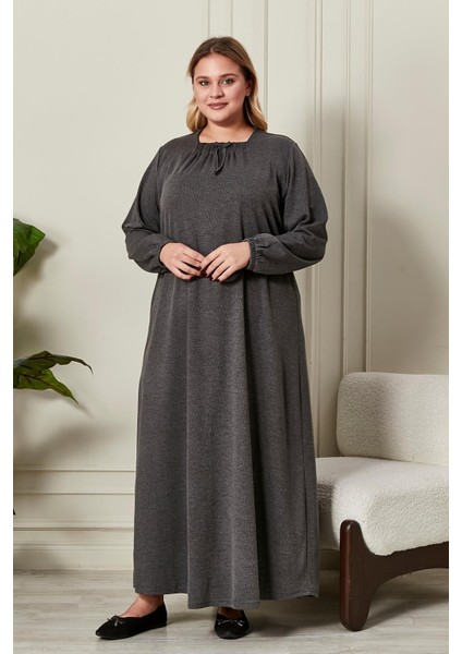 Kadın Büyük Beden Kare Yaka Elbise modelleri