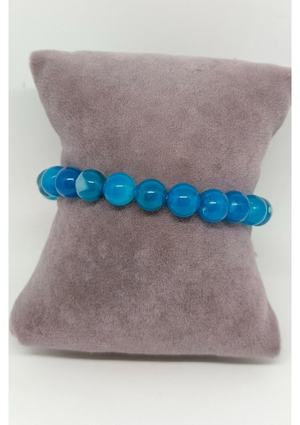 Mavi Akik Doğal Taşlı Bileklik fırsatları