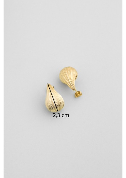 Mirena Damla 18 Ayar Sarı Altın Kaplama Gümüş Küpe modelleri