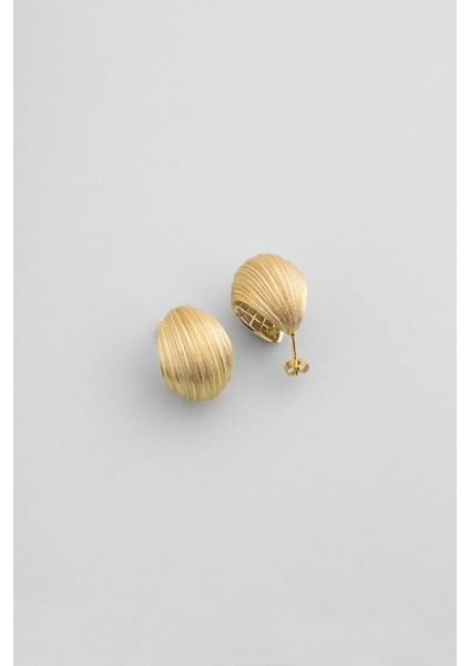 Serena Parıltısı 18 Ayar Sarı Altın Kaplama Gümüş Küpe