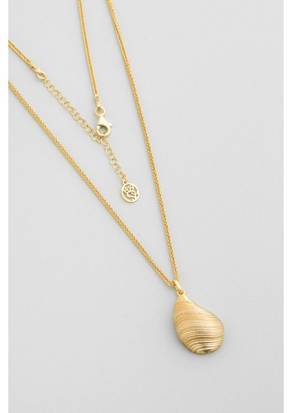 Mirena Damla 18 Ayar Sarı Altın Kaplama 50 cm Gümüş Kolye