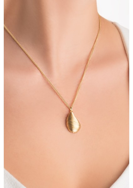 Mirena Damla 18 Ayar Sarı Altın Kaplama 50 cm Gümüş Kolye fiyatları