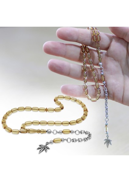 Kararmaz Metal Arnavut Zincir Püsküllü Kapsül Kesim Şeffaf Renk Mini Boy Ateş Kehribar Tesbih fiyatları