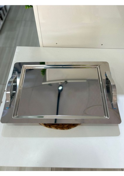 Ela Çelik Çay Tepsisi