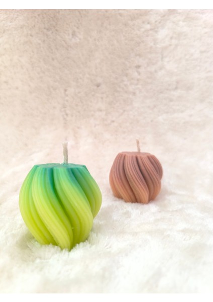 Dalga Desenli Dekoratif Mum, Tek Renk modelleri