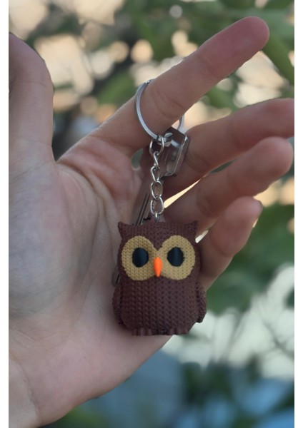 Örgü Desenli Baykuş Anahtarlık – Sert Plastik, Çanta Süsü & Charm, Hayvan Figürlü Aksesuar modelleri