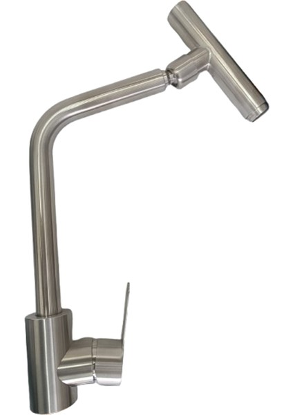 Inox Oynar Başlıklı Mafsallı Mutfak Bataryası – 360° Döner Musluk