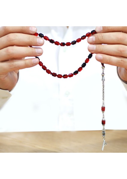 Kararmaz Metal Arnavut Püsküllü Uçlu Kapsül Kesim Kırmızı Siyah Ateş Kehribar Tesbih fırsatları