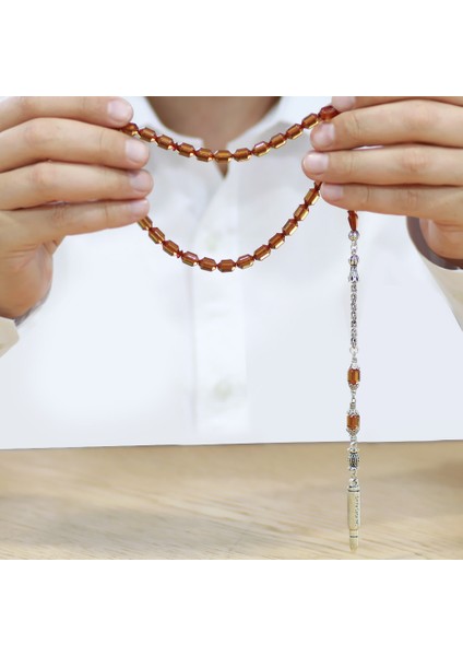 Kararmaz Metal Arnavut Püsküllü Uçlu Kapsül Kesim Şeffaf Sarı Ateş Kehribar Tesbih fırsatları