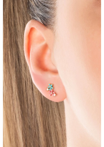 Marsilya Çiçeği 18 Ayar Sarı Altın Kaplama Gümüş Küpe fiyatları