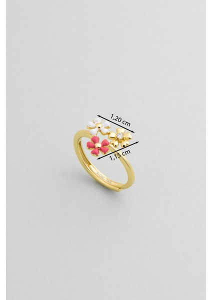 Sevilla Çiçeği 18 Ayar Sarı Altın Kaplama Gümüş Ayarlanabilir Yüzük modelleri