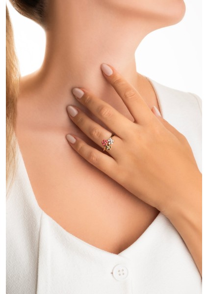 Sevilla Çiçeği 18 Ayar Sarı Altın Kaplama Gümüş Ayarlanabilir Yüzük fırsatları