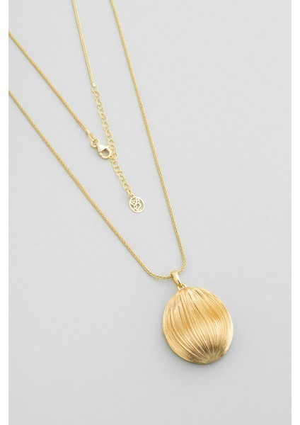 Liora Güneşi 18 Ayar Sarı Altın Kaplama 55 cm Gümüş Kolye