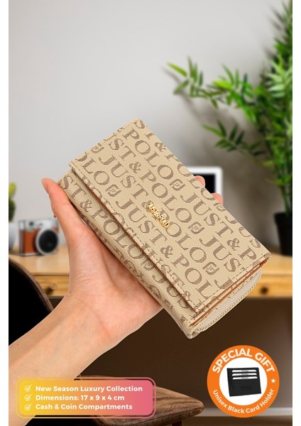 Orijinal Just Polo Collection Lüks Yumuşak Deri Bozuk & Kağıt Para Bölmeli Şık Kartlıklı Cüzdan
