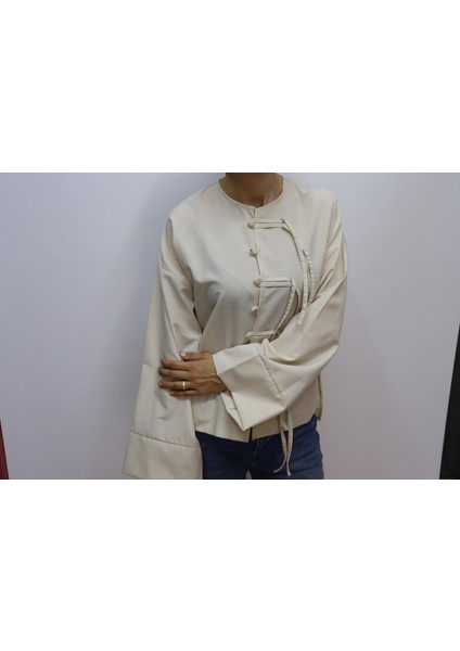 Terrycotton Kumaş Etek Üstü Fiyonklu Dar-Slim Kalıp Ispanyol Kol Kadın Gömlek modelleri