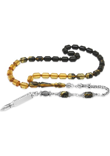 Kararmaz Metal Arnavut Püsküllü Uçlu Kapsül Kesim Süzme Siyah Beyaz Ateş Kehribar Tesbih