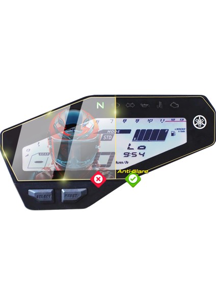 Yamaha 2013-2020 Mt-09 / Fz-09 4.7" Gösterge Paneli Için Ipg Anti-Glare Parlama Önleyici Mat Ekran Koruyucu
