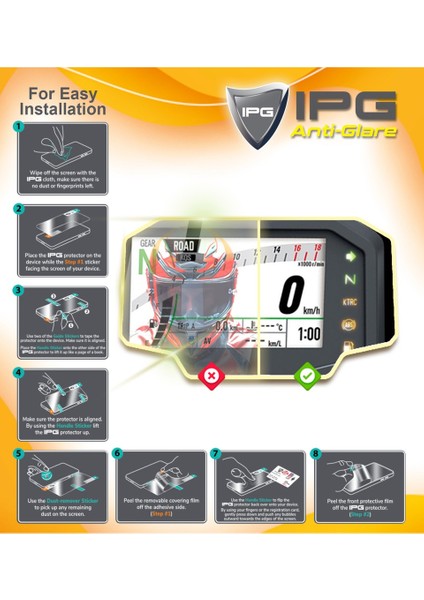 Yamaha 2013-2020 Mt-09 / Fz-09 4.7" Gösterge Paneli Için Ipg Anti-Glare Parlama Önleyici Mat Ekran Koruyucu modelleri