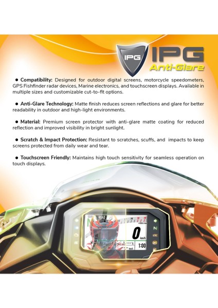 Yamaha 2013-2020 Mt-09 / Fz-09 4.7" Gösterge Paneli Için Ipg Anti-Glare Parlama Önleyici Mat Ekran Koruyucu fırsatları