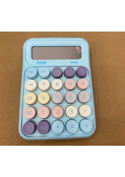 Yumuşak Tuşlu Renli Hesap Makinesi Mavi AD58992