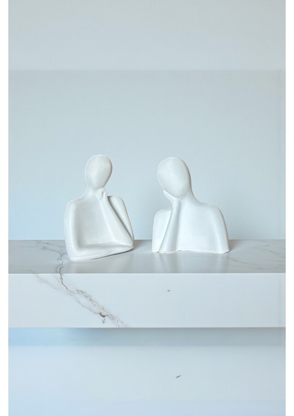 Minimalist Soyut Insan Figürü Dekor Seti 2’li Modern Ev Ofis Süs Eşyası, Dekorasyon Objeleri 8x6 cm fiyatları