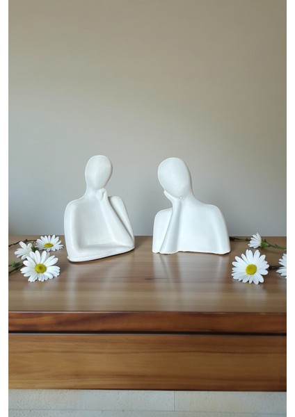 Minimalist Soyut Insan Figürü Dekor Seti 2’li Modern Ev Ofis Süs Eşyası, Dekorasyon Objeleri 8x6 cm modelleri