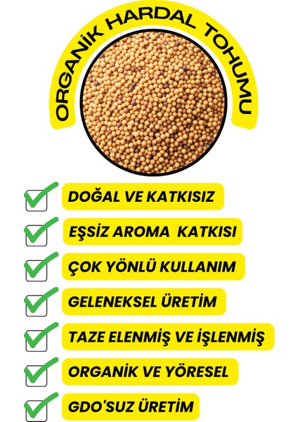Hardal Tohumu - ( Elenmiş, Katkısız,organik ) 75GR fırsatları