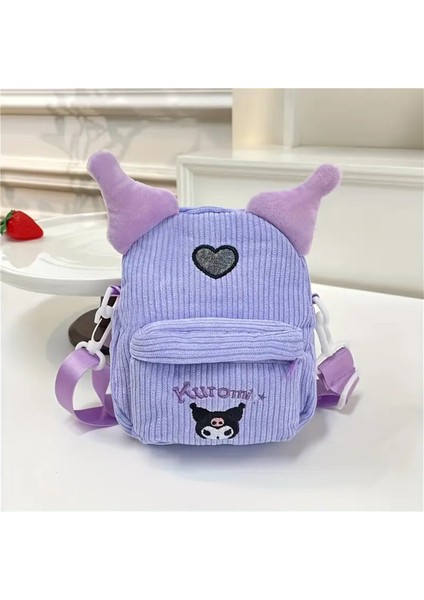 Kuromi Figürlü Kadife Küçük Boy Çapraz Omuz Çanta ( 17CM * 13 cm ) AD4594