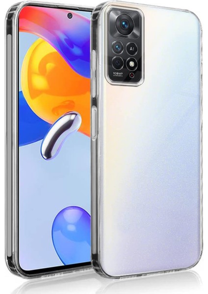 Xiaomi Redmi Note 11 Pro ile Uyumlu Kapak Kamera Korumalı Şarj Yeri Tıpalı Şeffaf Silikon Kılıf