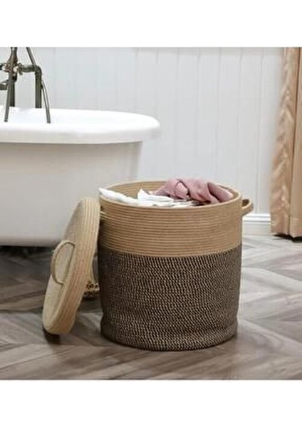 Jüt Hasır Sepet Düzenleyici Oyuncak Çamaşır Sepeti Kapaklı fiyatları