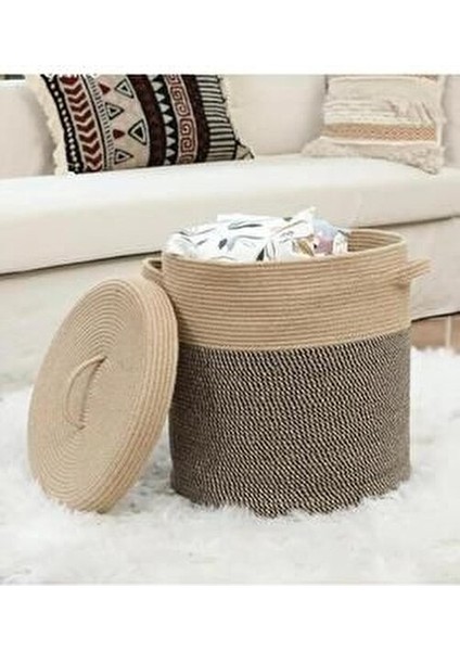 Jüt Hasır Sepet Düzenleyici Oyuncak Çamaşır Sepeti Kapaklı modelleri