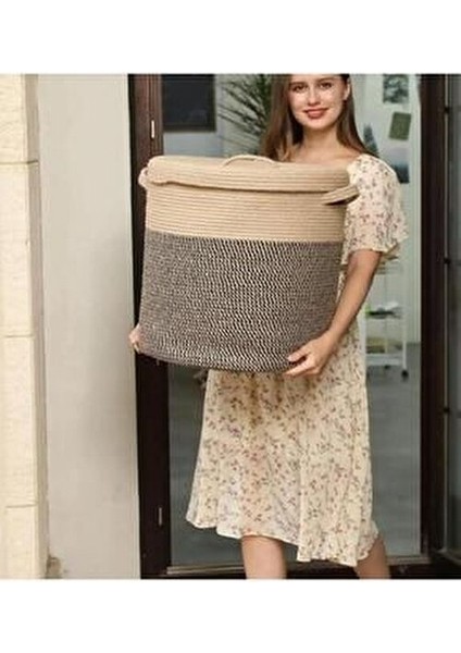 Jüt Hasır Sepet Düzenleyici Oyuncak Çamaşır Sepeti Kapaklı fırsatları