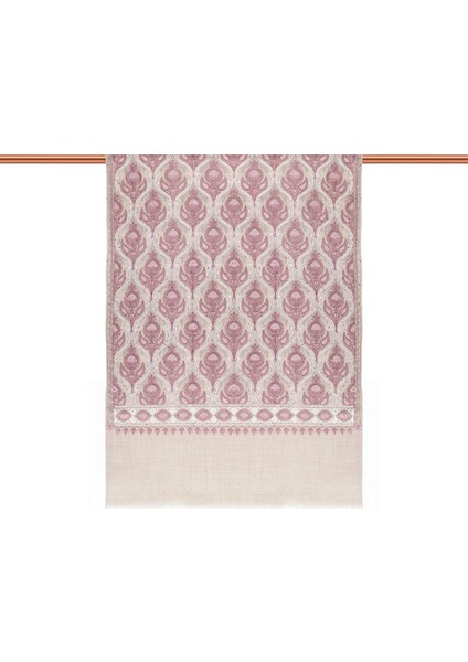 Taş Gül Kurusu Taşlı Işlemeli Yün Ipek Şal modelleri